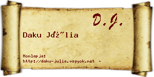 Daku Júlia névjegykártya
